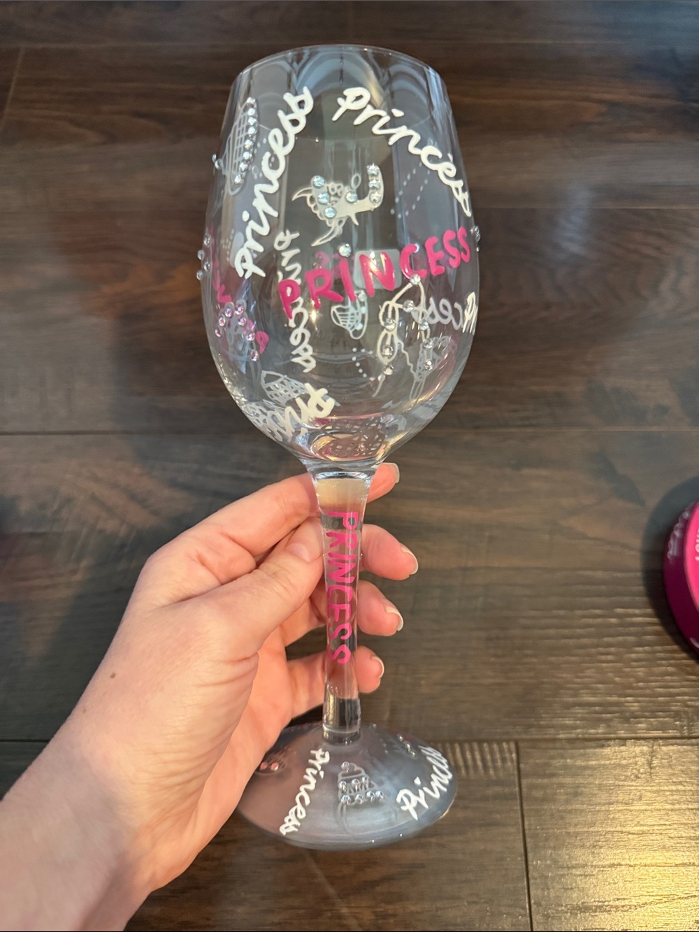 Lolita hand painted wine glass